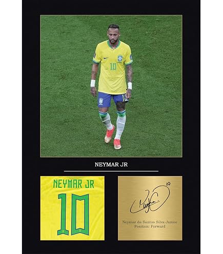 HWC Trading Neymar Jr Brazil Gifts Printed Signed Autograph